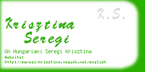 krisztina seregi business card